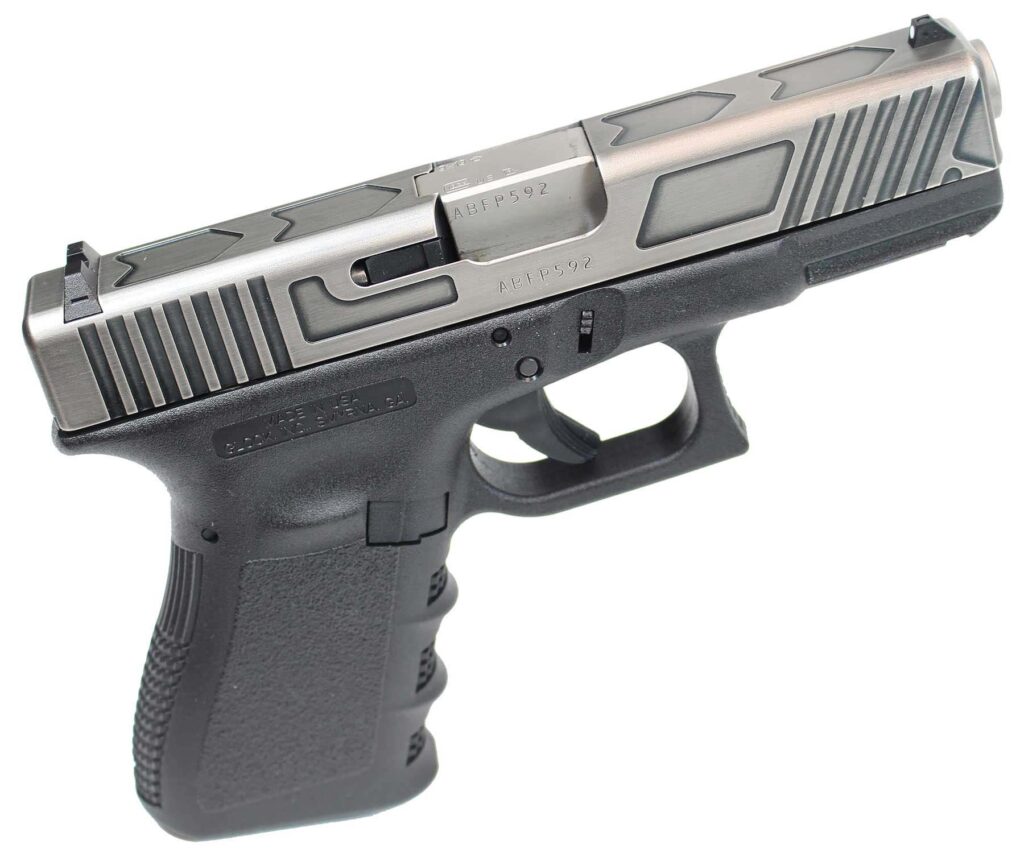 Glock 19 Gen 3 Battle Relief 9mm 4″ Battle Worn Relief Cut Slide