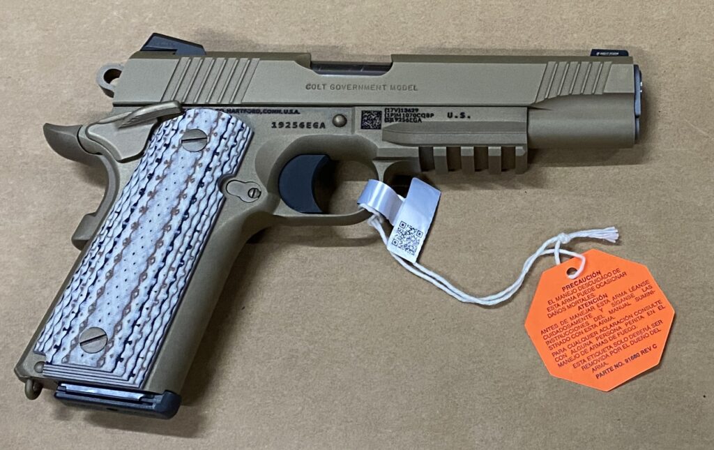 Used Colt 1911 M45A1 45 ACP Zinc Brown Ion Marine Corps Rail Gun O1070M45 US Property Rail Decommisioned