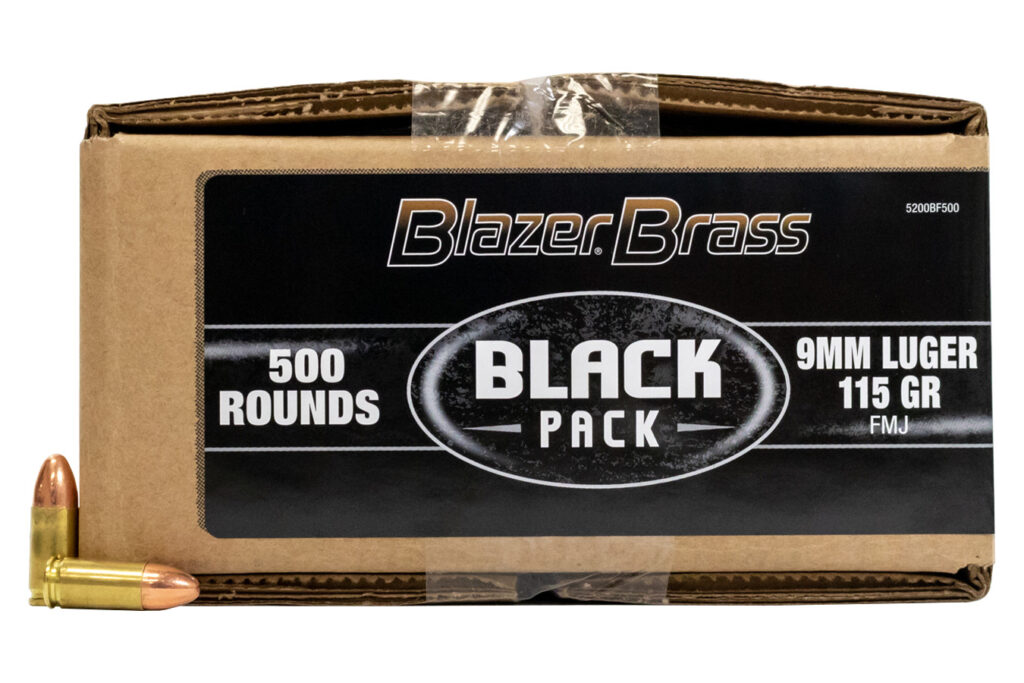 CCI 9mm 115 gr FMJ Blazer Black Pack 500/Box