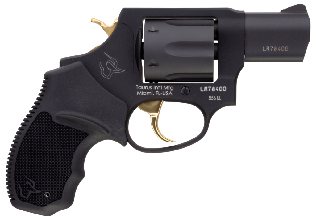 Taurus 856 38 Spl 2″ Barrel 6- Shot Black & Gold 2-856021ULGD
