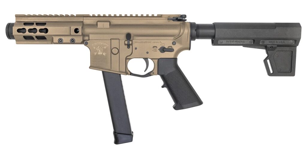 Brigade BM-9 9mm 5.5″ Barrel W/ Brace Glock Pattern 33 Round Mag FDE A0915521