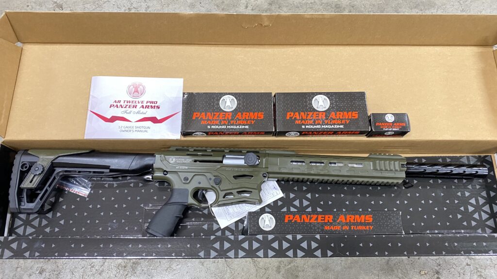 PW ARMS AR-12 Pro A2 OD Green Anodized 12 Gauge 20″ 3″ 5+1 AR12PSODG Panzer ar12