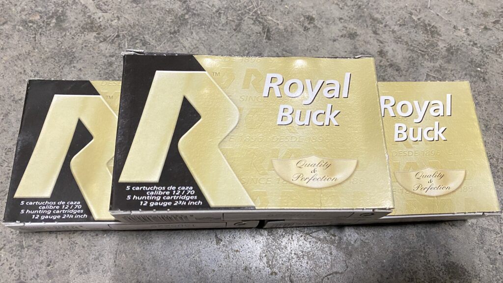 Rio Royal Buck 12GA 2-3/4 21 pellet 1345fps #4 Buck RB1221 5rd boxes (sold as pack of 3) – free shipping!