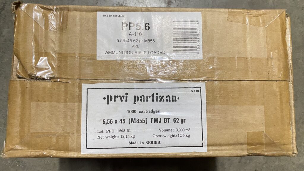 Prvi Partizan PPU M855 5.56x45mm FMJBT 62 Grain 1000 Rounds PP5.6