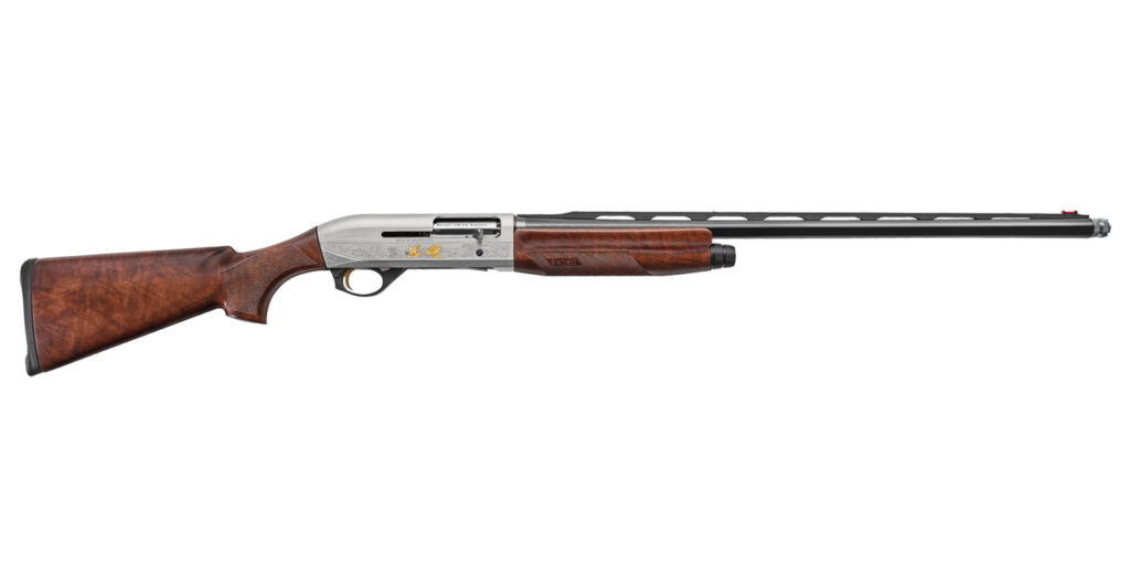 Benelli Montefeltro Silver Feather 20 Ga Semi Auto 24″ Barrel Engraved Nickel Receiver 10819