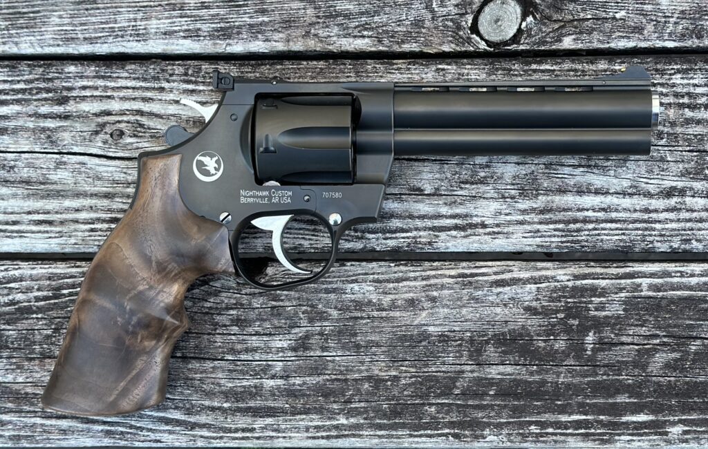 Nighthawk Custom Korth Mongoose 357 Mag / 9mm 5.25″ Barrel Walnut Grips 0179