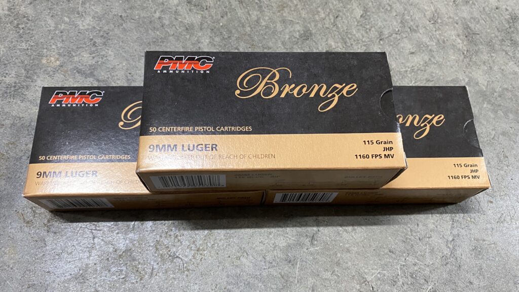 PMC Bronze 9mm Luger 115 grain Jacketed Hollow Point 200 Rounds (4 boxes) 9B