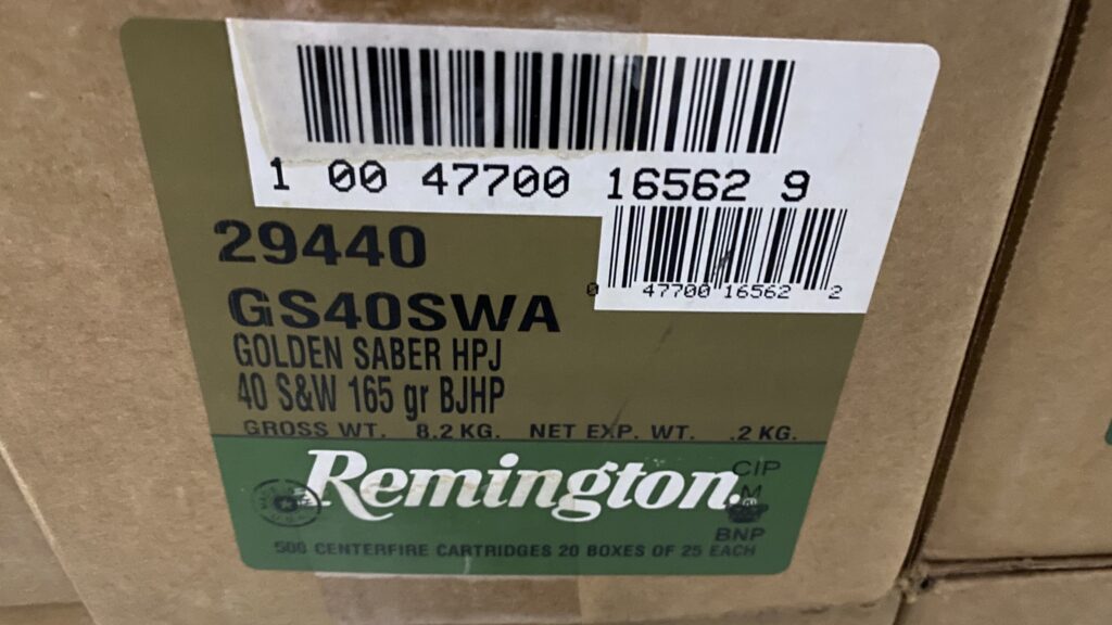 Remington Golden Saber 40 S&W 165 gr JHP Case of 500 Bulk Ammo
