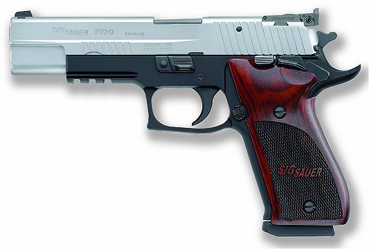 Sig Sauer P220 45 ACP 8 rd 5″ Super Match Two Tone Adj Sight One Mag
