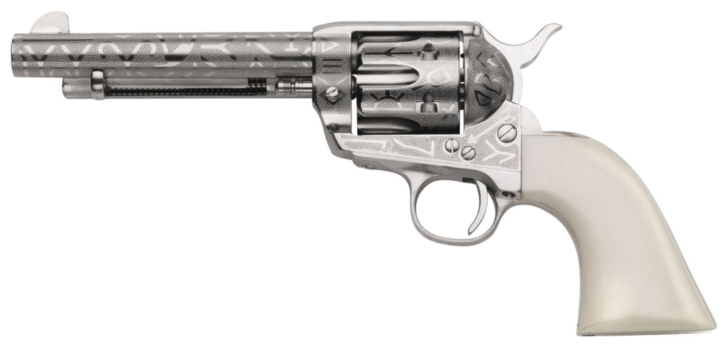 Taylor’s & Company 1873 Outlaw Legacy Nickel Engraved 45 Colt 5.5″ OG1412