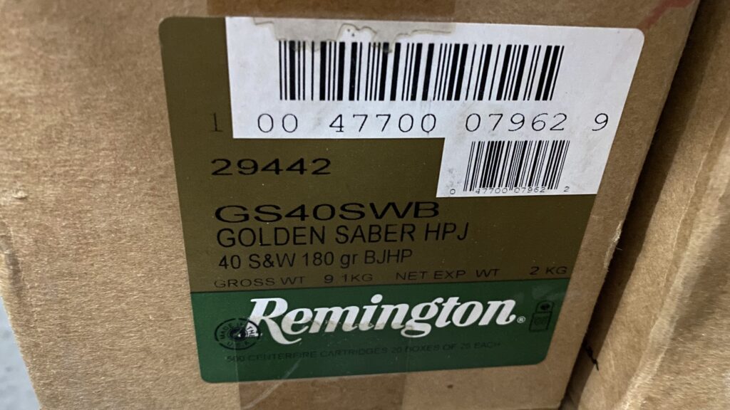 Remington Golden Saber 40 S&W 180 gr JHP case of 500 Bulk Ammo