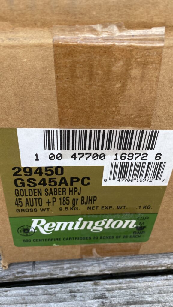 Remington Golden Saber 45 ACP 185 gr +P JHP case of 500 Bulk Ammo