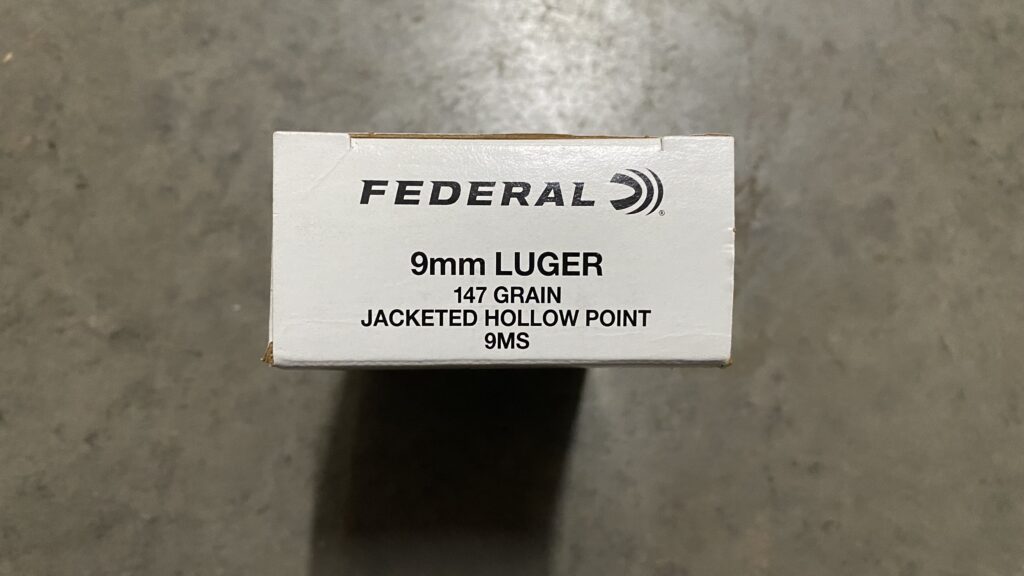 Federal 9mm Luger Hi-Shok 147 gr JHP box of 50