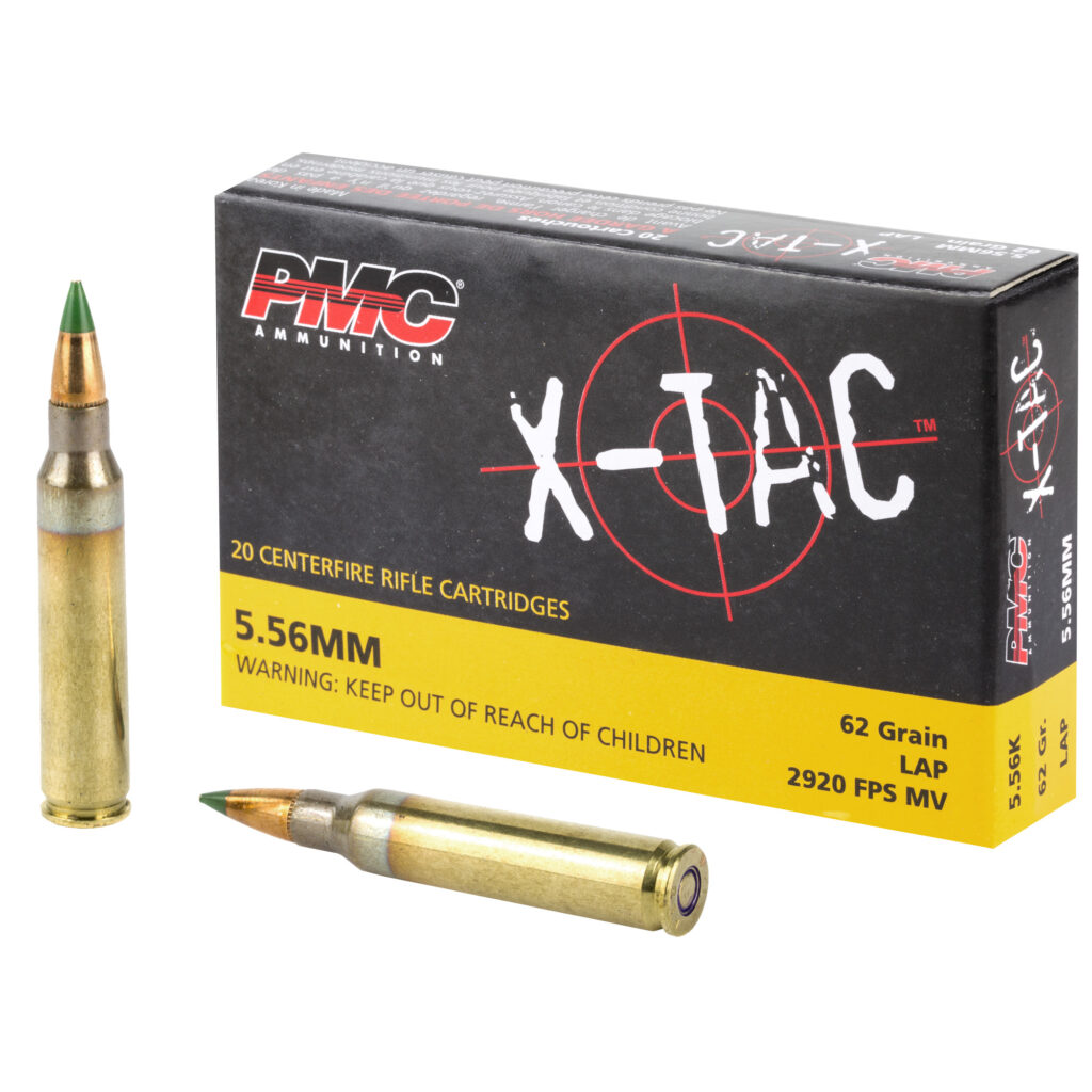 PMC X-Tac 5.56 NATO Ammo 62 grain M855 Green Tip FMJ Case of 1000 Rounds 556K