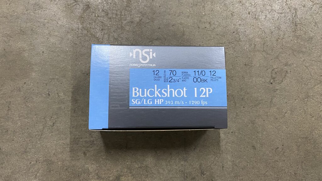 Nobel Sport Italia 12 GA 2-3/4 00 Buck 12 Pellet Box of 10 Buckshot