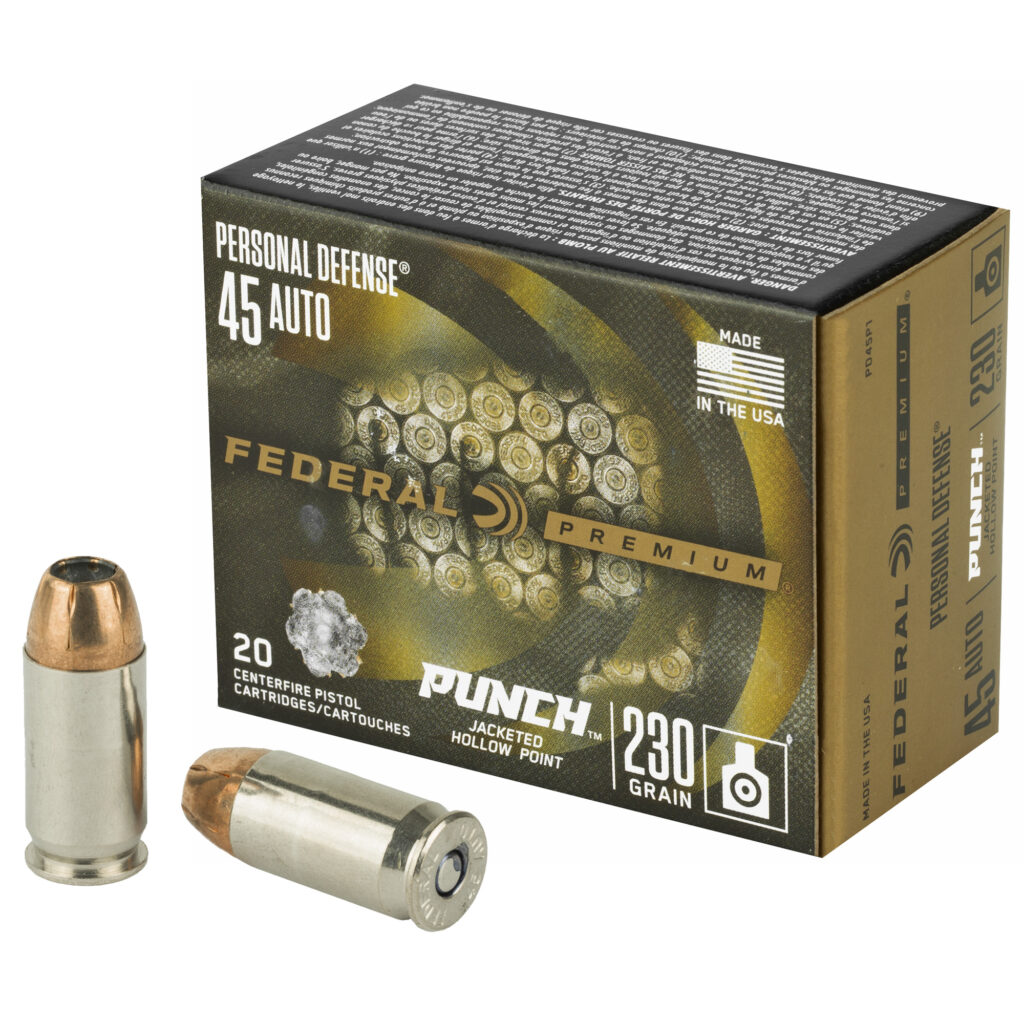 Federal Premium Punch 45 Auto / ACP Ammo 230 grain JHP Case of 200 Rounds Bulk PD45P1
