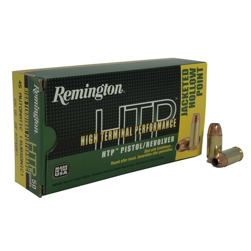 Remington High Terminal Performance 45 Auto 230 gr JHP Case of 500 Rounds RTP45AP7