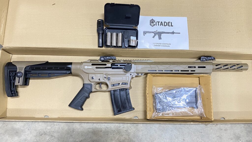 Citadel Boss-25 – 12 Gauge Semi-Auto Shotgun, FDE Cerakote, Chokes, Mags & Box