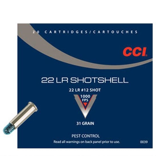 CCI Shotshell 22 LR Ammo 1/15 oz #12 Shot 31 grain Box of 200 Rounds 0039