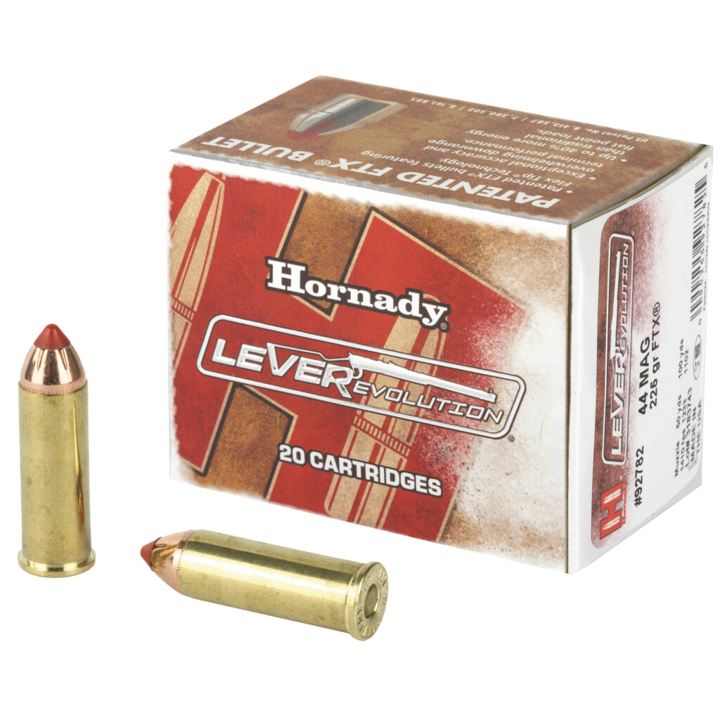 Hornady LEVERevolution 44 Magnum Ammo 225 grain FTX Case of 200 Rounds 92782