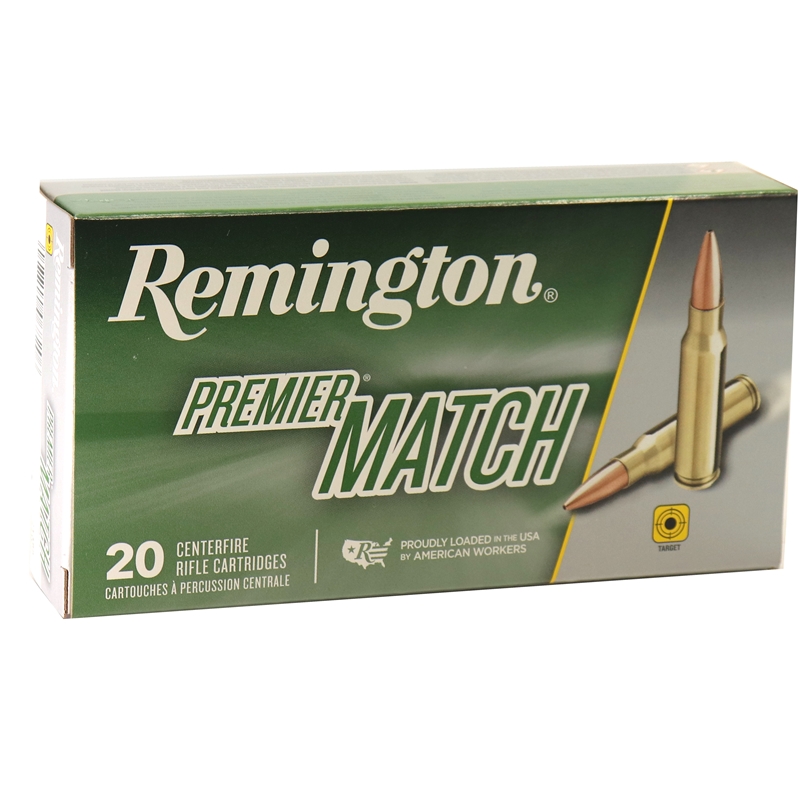 Remington Premier Match 308 Win 168 grain Matchking BTHP Box of 20 Rounds RM308W7
