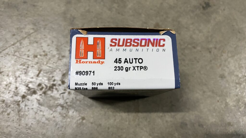Hornady Subsonic 45 Auto / ACP Ammo 230 grain XTP Case of 200 Rounds 90971