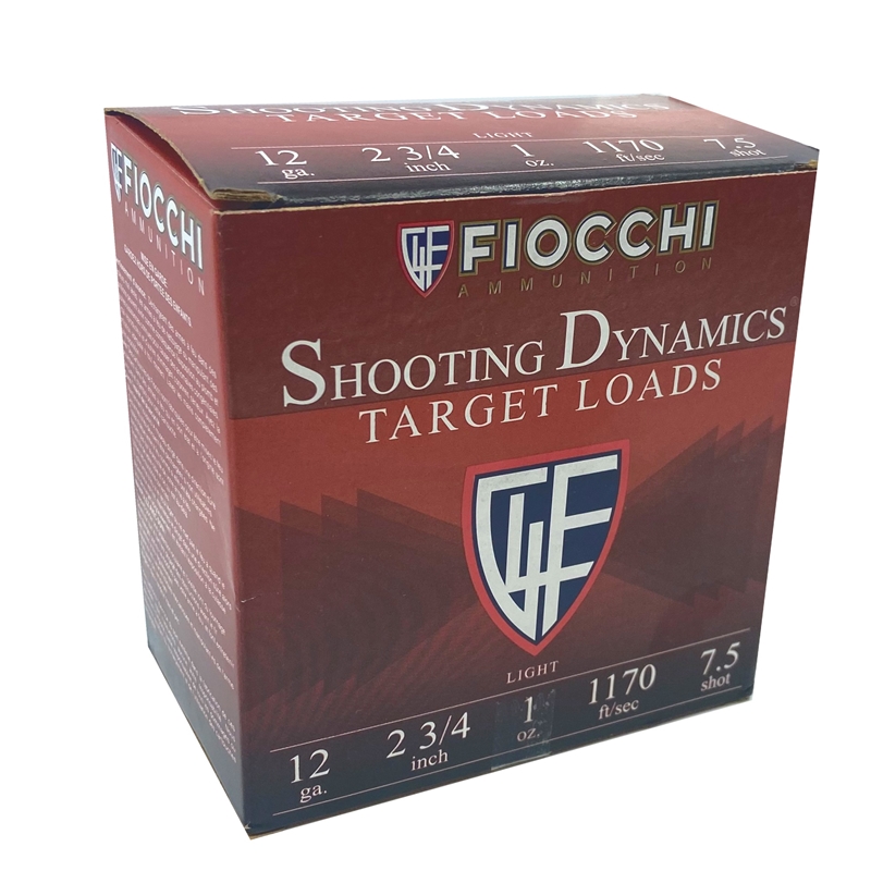 Fiocchi Shooting Dynamics 12 GA Ammo 2-3/4″ 1 oz #7-1/2 Lead Shot Case of 250 Rounds / Shells Bulk 12SD1L75