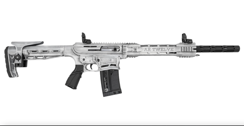 Panzer AR Twelve AR-12 12 Ga Distressed White 20″ Barrel PAR12SSCRA