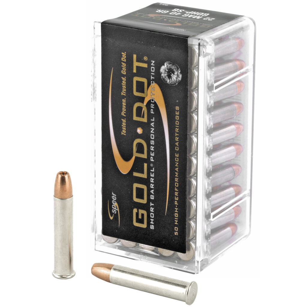 Speer Gold Dot 22 Win Mag 40 gr GDHP Short Barrel Box of 50 Rounds 954