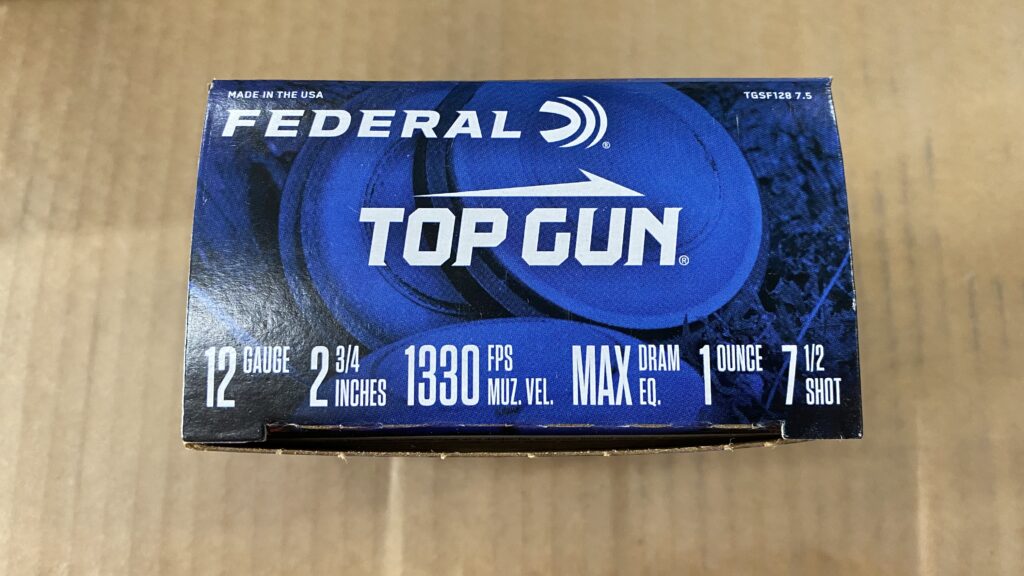Federal Top Gun 12 GA Ammo 2-3/4″ 1 oz #7.5 Shot Case of 250 Rounds TGSF12875