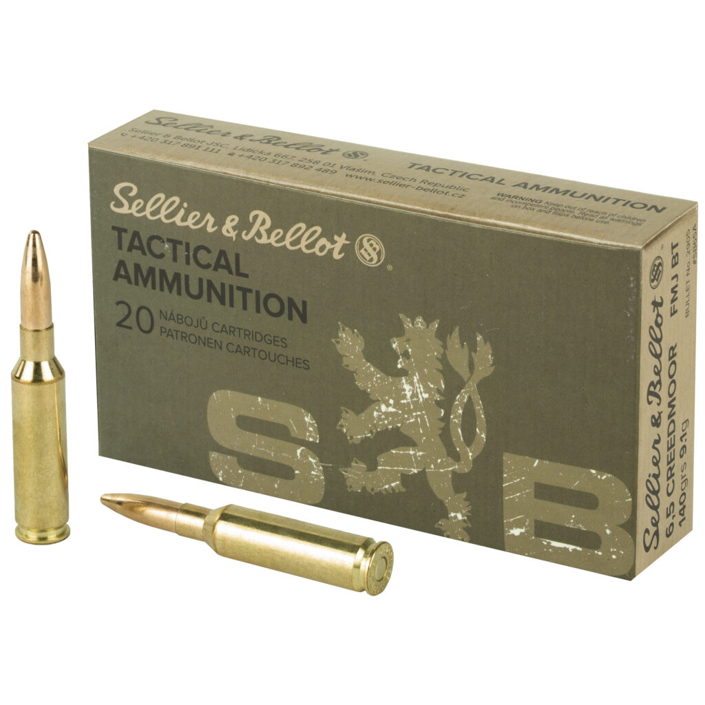 Sellier & Bellot 6.5 Creedmoor Ammo 140 grain FMJ Case of 500 Rounds Bulk SB65A