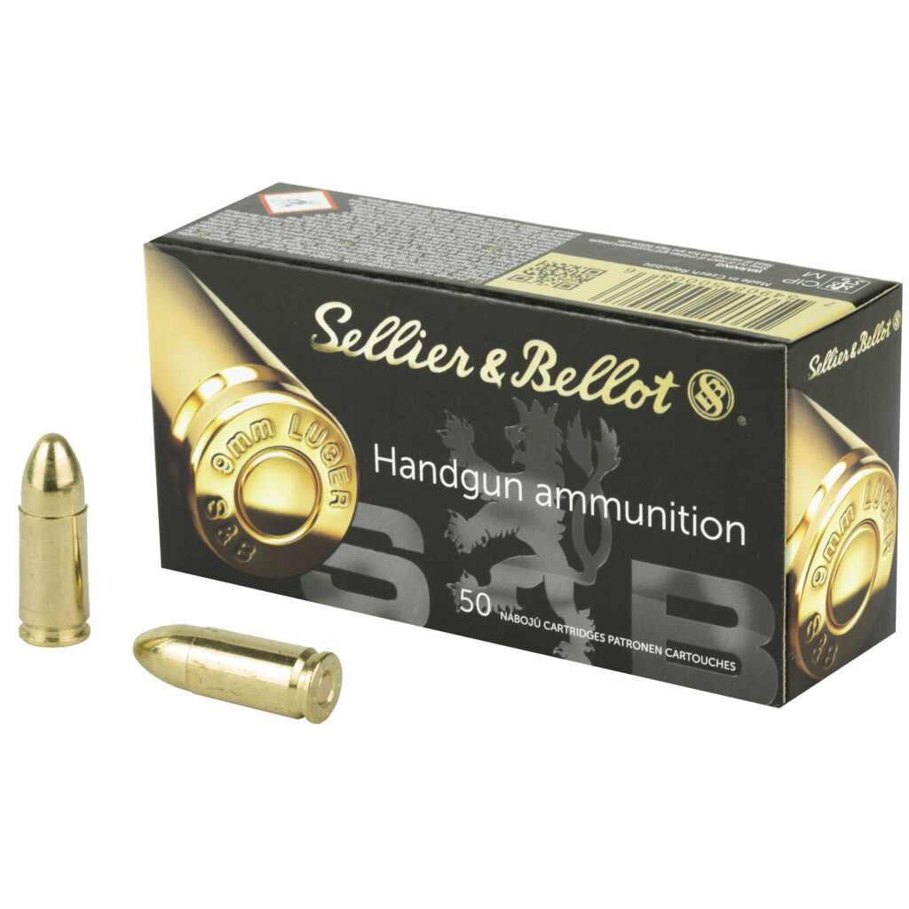Sellier & Bellot 9mm Luger Ammo 115 grain FMJ Case of 1000 Rounds SB9A