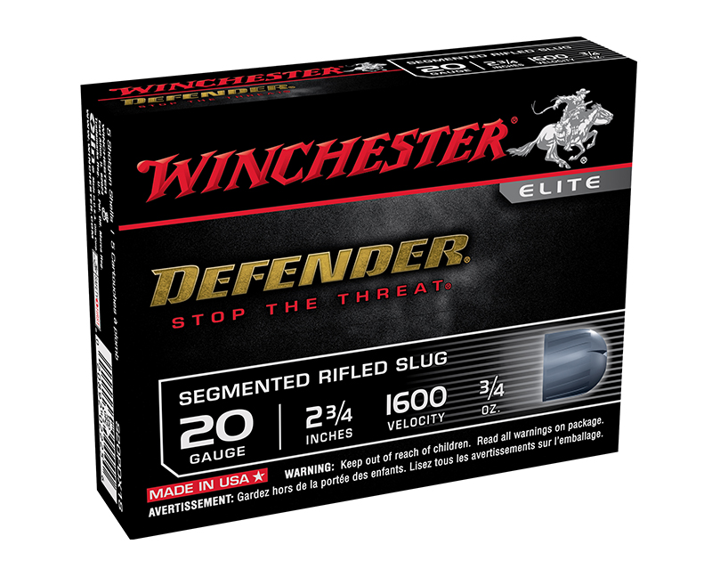Winchester Defender 20 GA 2-3/4″ 3/4 oz Segmented Rifled Slug Case of 100 Rounds Bulk Ammo S20PDX1S