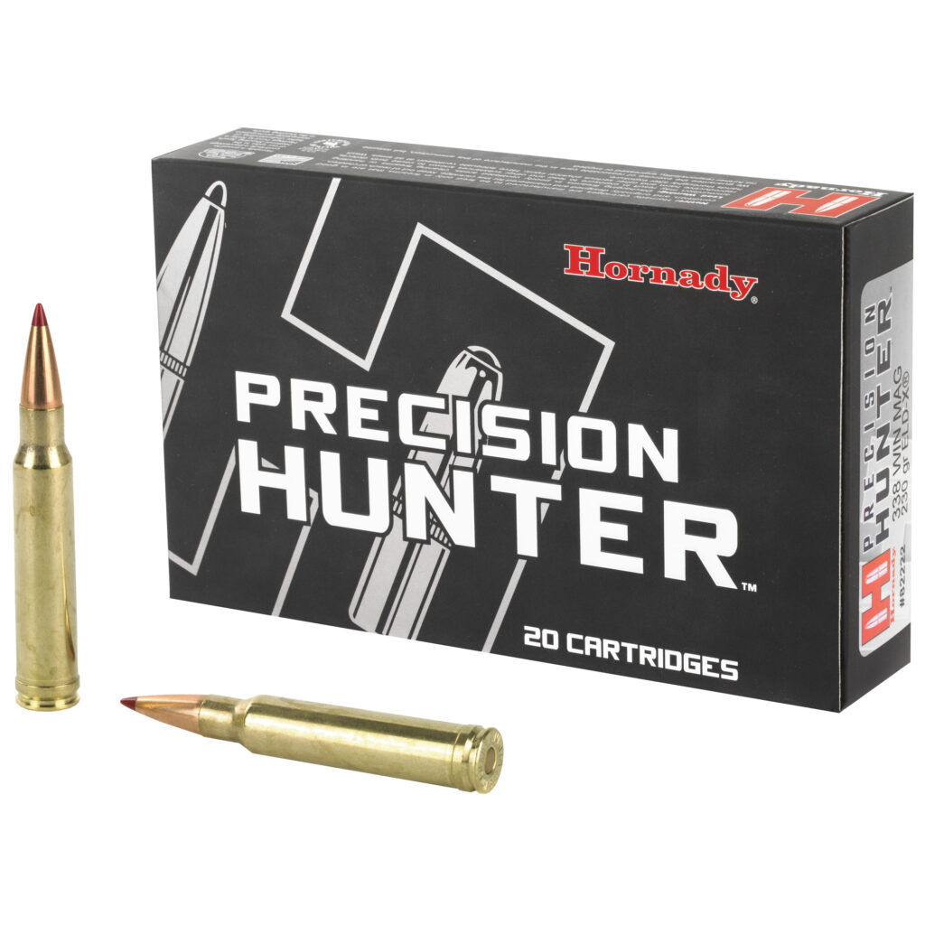 Hornady Precision Hunter 338 Win Mag Ammo 230 grain ELD-X Box of 20 Rounds 82222 – Free Shipping