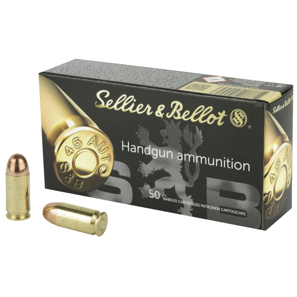 Sellier & Bellot 45 Auto / ACP Ammo 230 grain FMJ 500 Rounds (10-50 rd boxes) SB45A