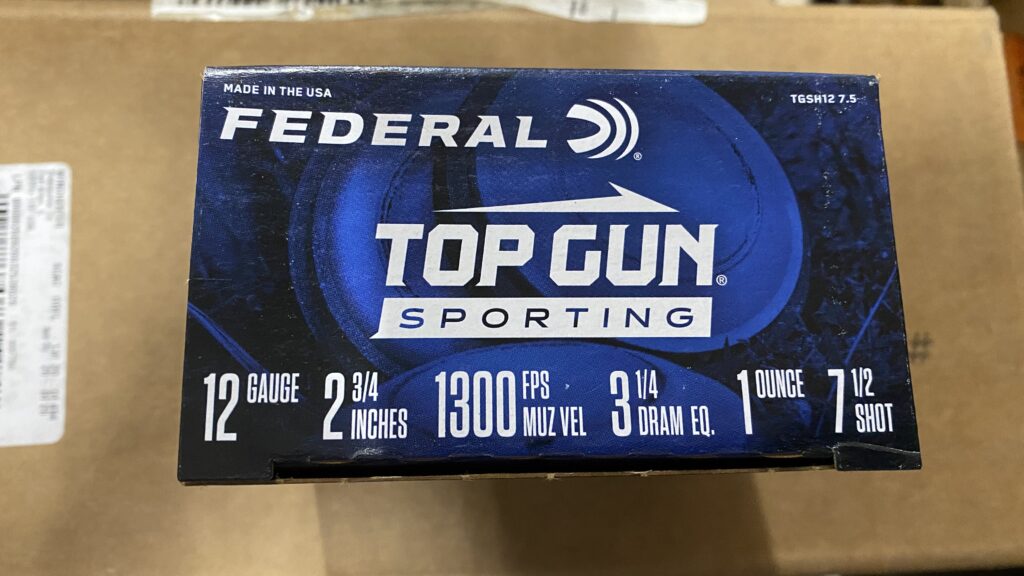 Federal Top Gun Sporting 12 GA 2-3/4″ 3-1/4 DRAM 1 oz #7.5 Shot Case of 250 Rounds / Shells Bulk Ammo TGSH1275