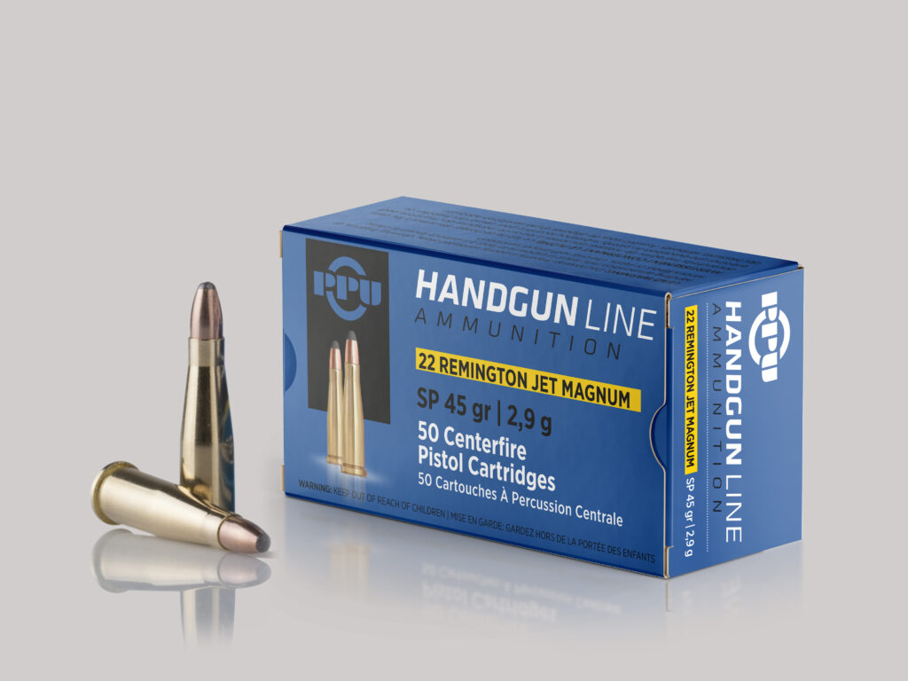 Prvi Partizan PPU Handgun Line 22 Remington Jet Magnum Ammo 45 grain Soft Point Box of 50 Rounds PPH22RJ