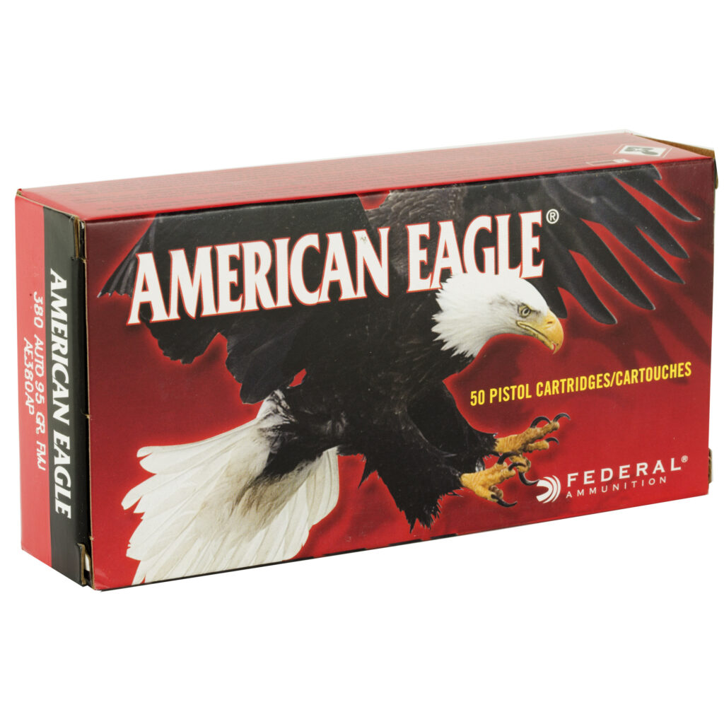 Federal American Eagle 380 Auto / ACP Ammo 95 grain FMJ Case of 1000 Rounds Bulk AE380AP