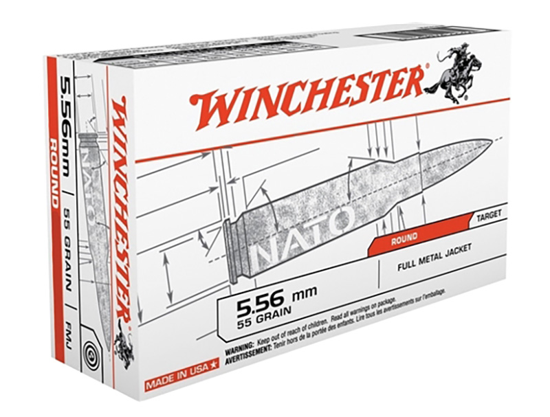 Winchester USA 5.56×45 Ammo 55 grain M193 FMJ Box of 200 Rounds WM193200