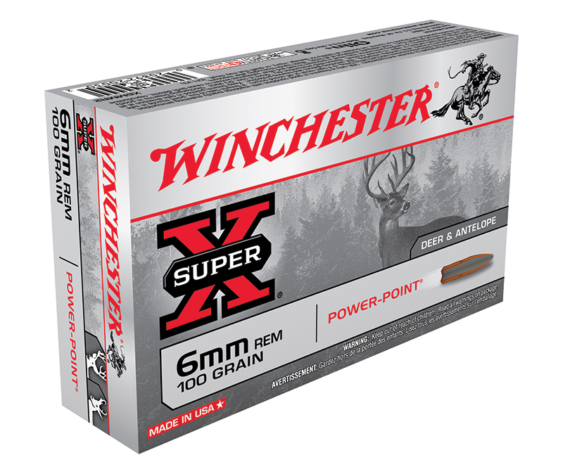Winchester Super-X 6mm Remington Ammo 100 grain Power-Point Soft Point Case of 200 Rounds Bulk X6MMR2