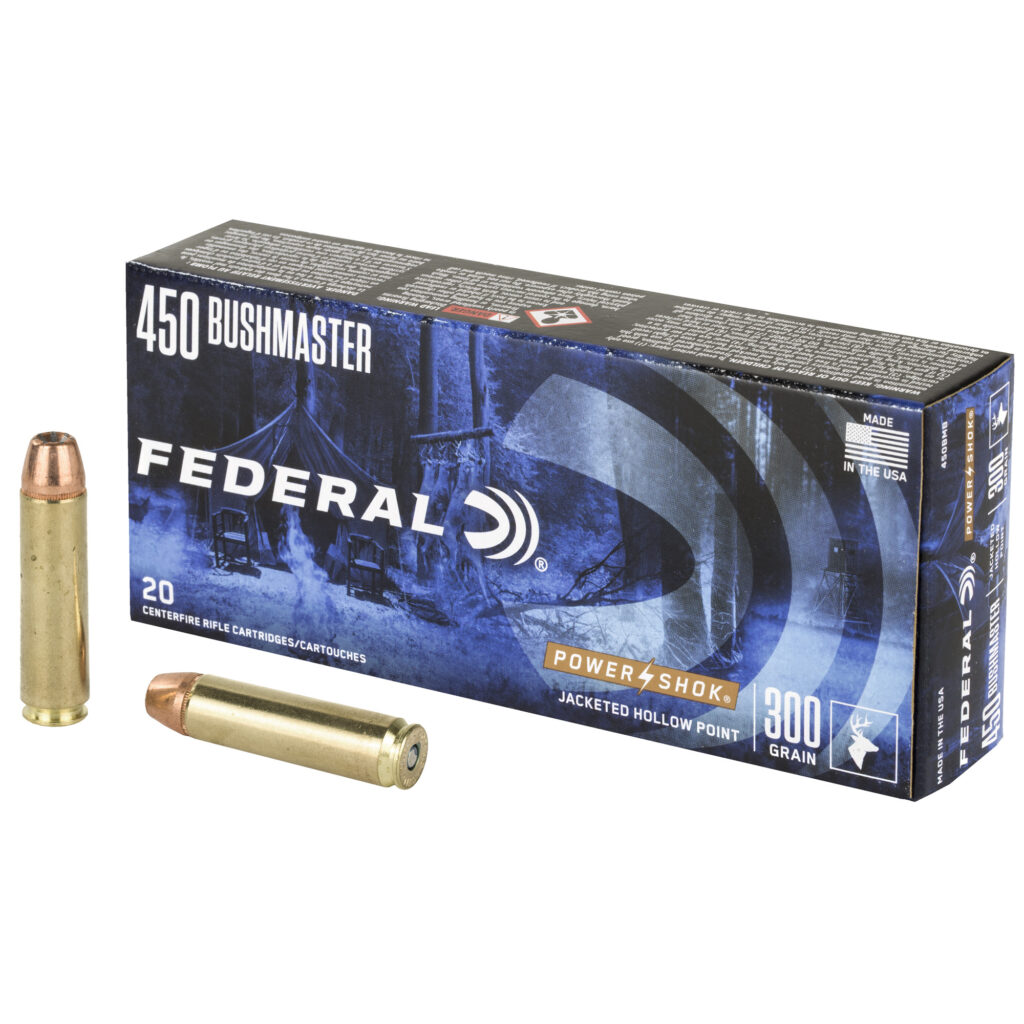 Federal Power-Shok 450 Bushmaster Ammo 300 grain Hollow Point Case of 200 Rounds Bulk 450BMB