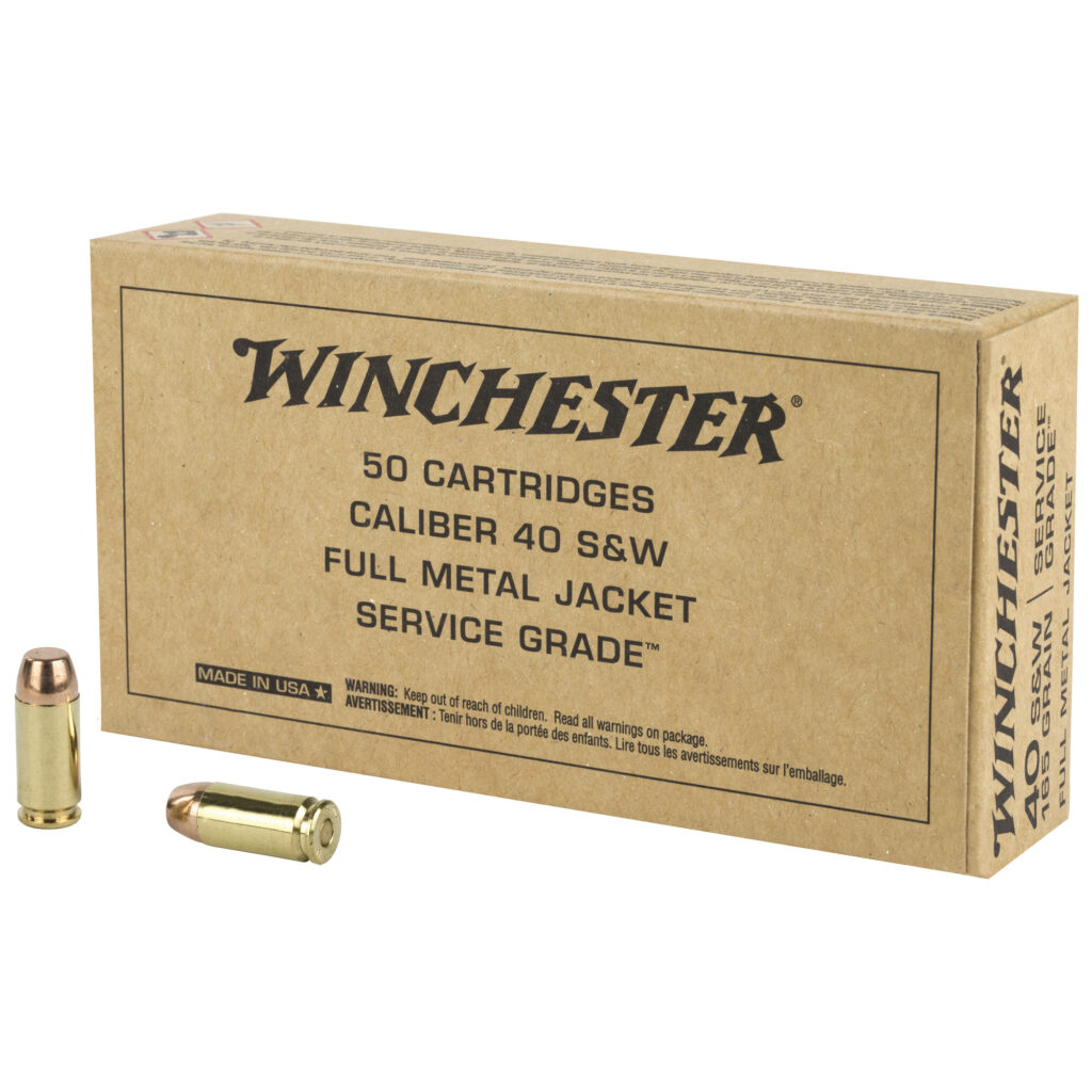 Winchester Service Grade 40 S&W 165 grain FMJ Case of 500 Rounds Bulk Ammo SG40W