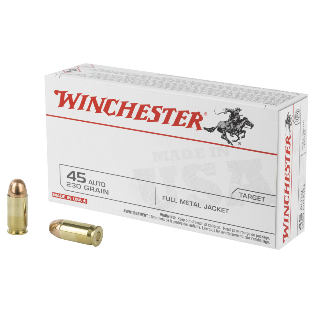 Winchester USA 45 Auto / ACP Ammo 230 grain FMJ Case of 500 Rounds Q4170