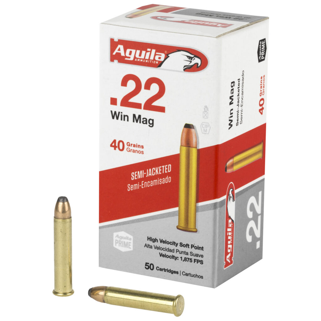 Aguila Silver Eagle 22 Win Mag Ammo 40 grain Semi-Jacketed Soft Point Box of 50 Rounds 1B222401