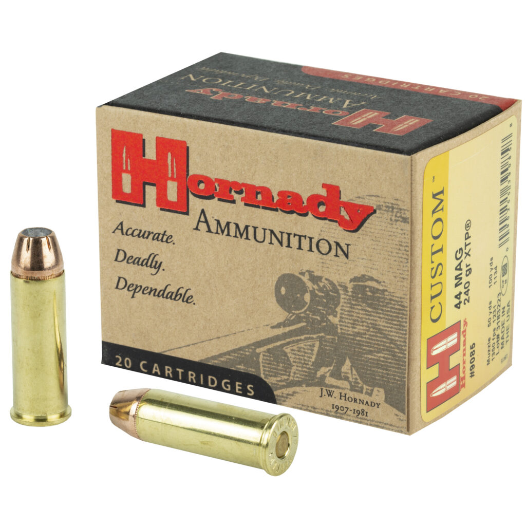 Hornady Custom 44 Magnum Ammo 240 grain XTP Case of 200 Rounds Bulk 9085