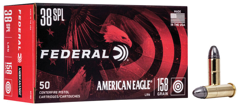 Federal American Eagle 38 Special Ammo 158 grain Lead Round Nose Case of 1000 Rounds Bulk AE38B