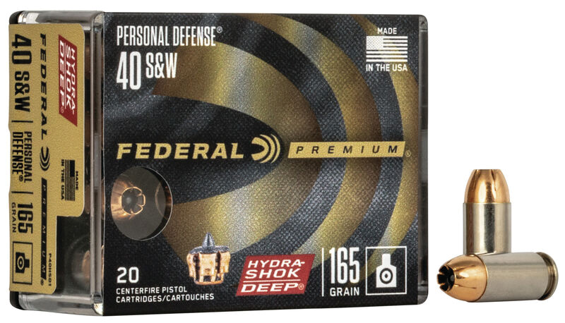 Federal Premium Hydra-Shok DEEP 40 S&W 165 grain Hollow Point Case of 200 Rounds Bulk Ammo P40HSD1