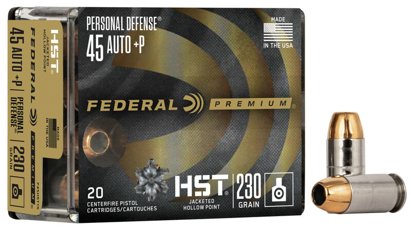 Federal Premium HST 45 Auto 230 grain +P Hollow Point Case of 200 Rounds Bulk Ammo P45HST1S