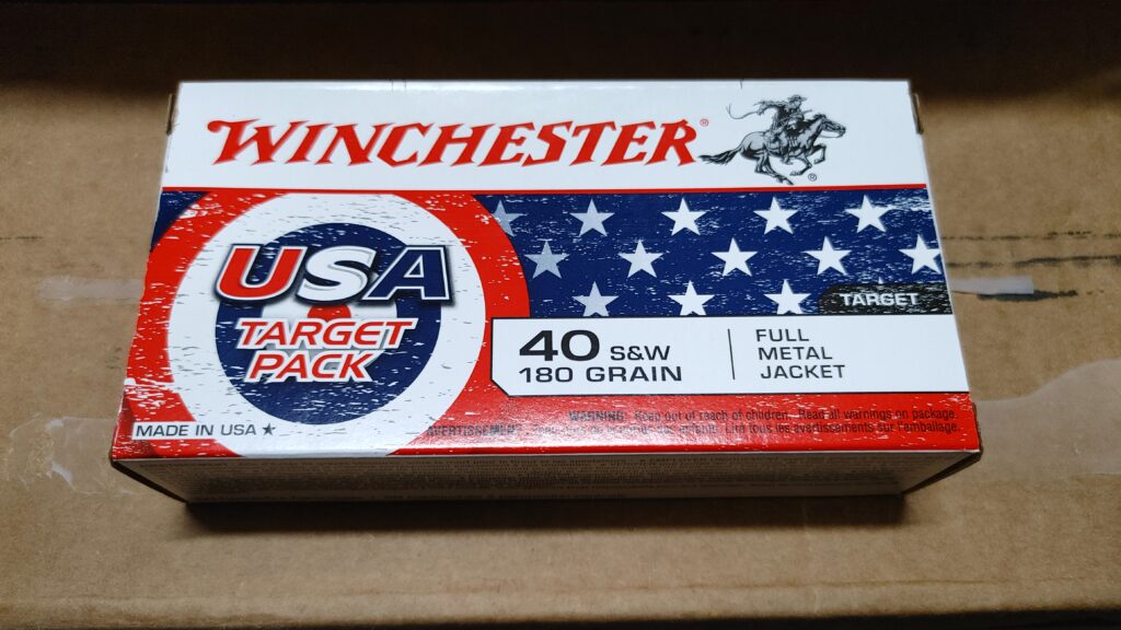 Winchester USA Target Pack 40 S&W 180 grain FMJ Case of 500 Rounds Bulk Ammo USA4238