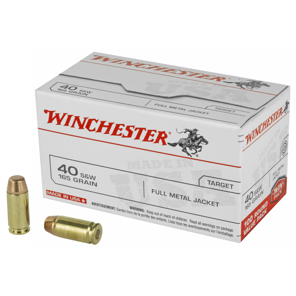 Winchester USA 40 S&W Ammo 165 grain FMJ Case of 500 Rounds Bulk USA40SWVP